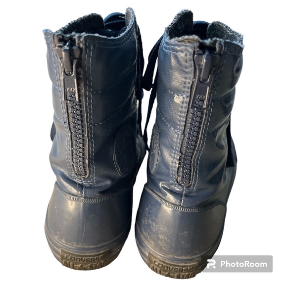 Women's Sz 6 Converse Chuck Taylor All Star Hi Rise High Top Boots Blue Rubber - Picture 3 of 6